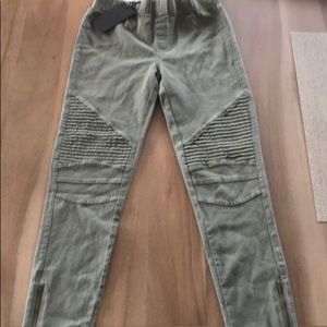 Olive green Moto pants